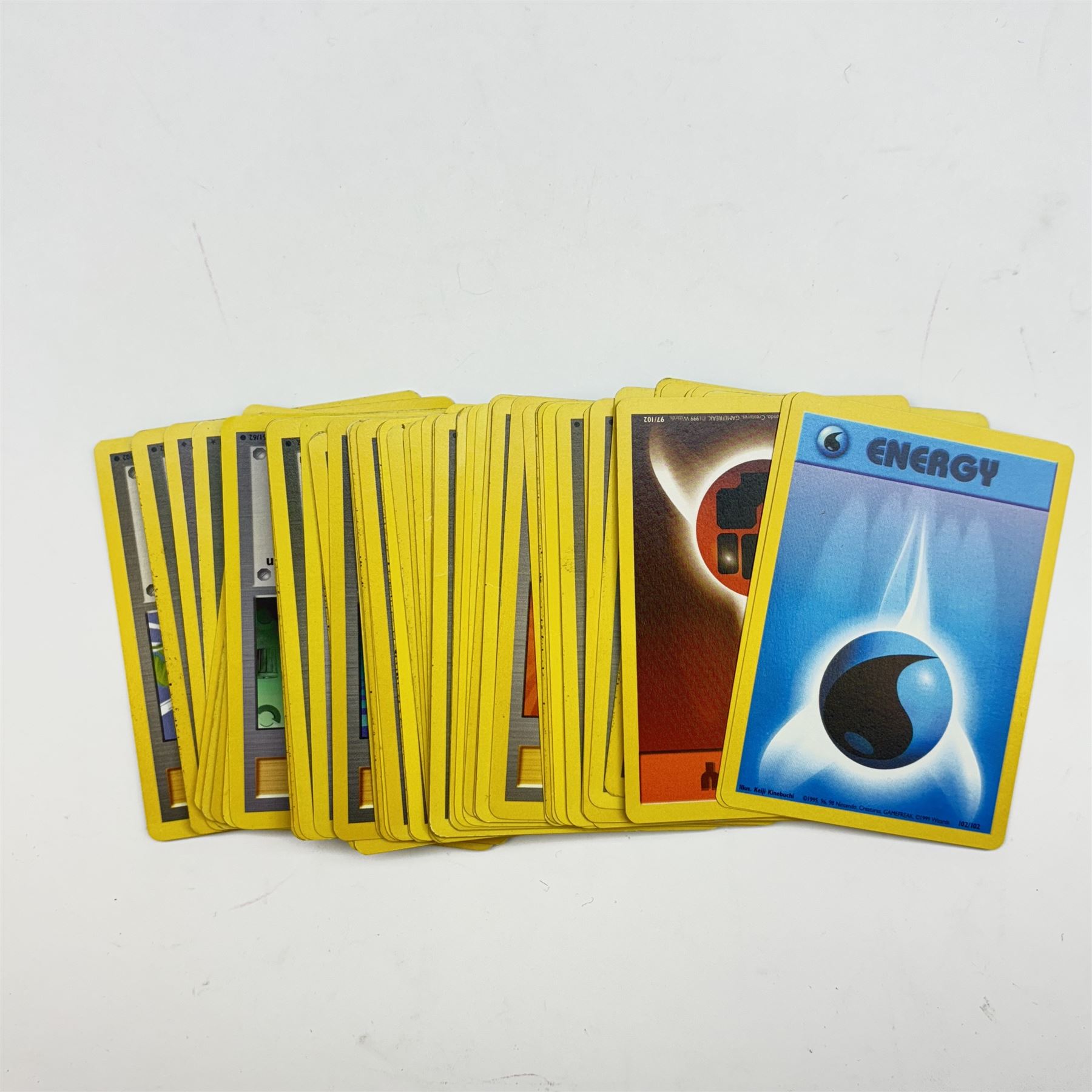 Collection of approximately five hundred vintage Pokemon TCG trading cards, mostly 1999 Wizards examples, including Jungle, Fossil, Team Rocket and Base Set, energy and trainer cards, together with Pokemon collectables including Zapdos 145 Collector Marble Case with eight marbles, Pokemon Gold Version Gameboy game, empty card boxes and Digimon cards