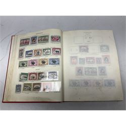 Single album collection of King George VI stamps, including Aden, Antigua, Ascension, Australia, Bahamas, Bahrain, Barbados, Basutoland, Bechuanaland, Bermuda, British Solomon Islands, Brunei, Burma, Cayman Islands, Dominica, Falkland Islands, Gambia, Gilbert and Ellice Islands, Gold Coast, Great Britain 1939-48 set to one pound including ten shilling dark blue, Grenada, Hong Kong, India, Ireland, Jamaica, Leeward Islands, Malta, Mauritius, New Zealand etc