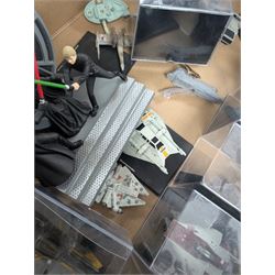 Collection of DeAgostini Star Wars figures, including two limited edition Darth Vader figures, diecast vehicles and figures and miniature helmets