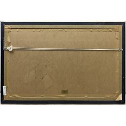 John Freeman (British 1942-): ‘Dawn - Whitby’, watercolour signed titled and dated ‘15, 25cm x 50cm