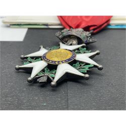 French 2nd Empire Legion of Honour (Legion d'Honneur) Chevaliers enamelled medal with ribbon