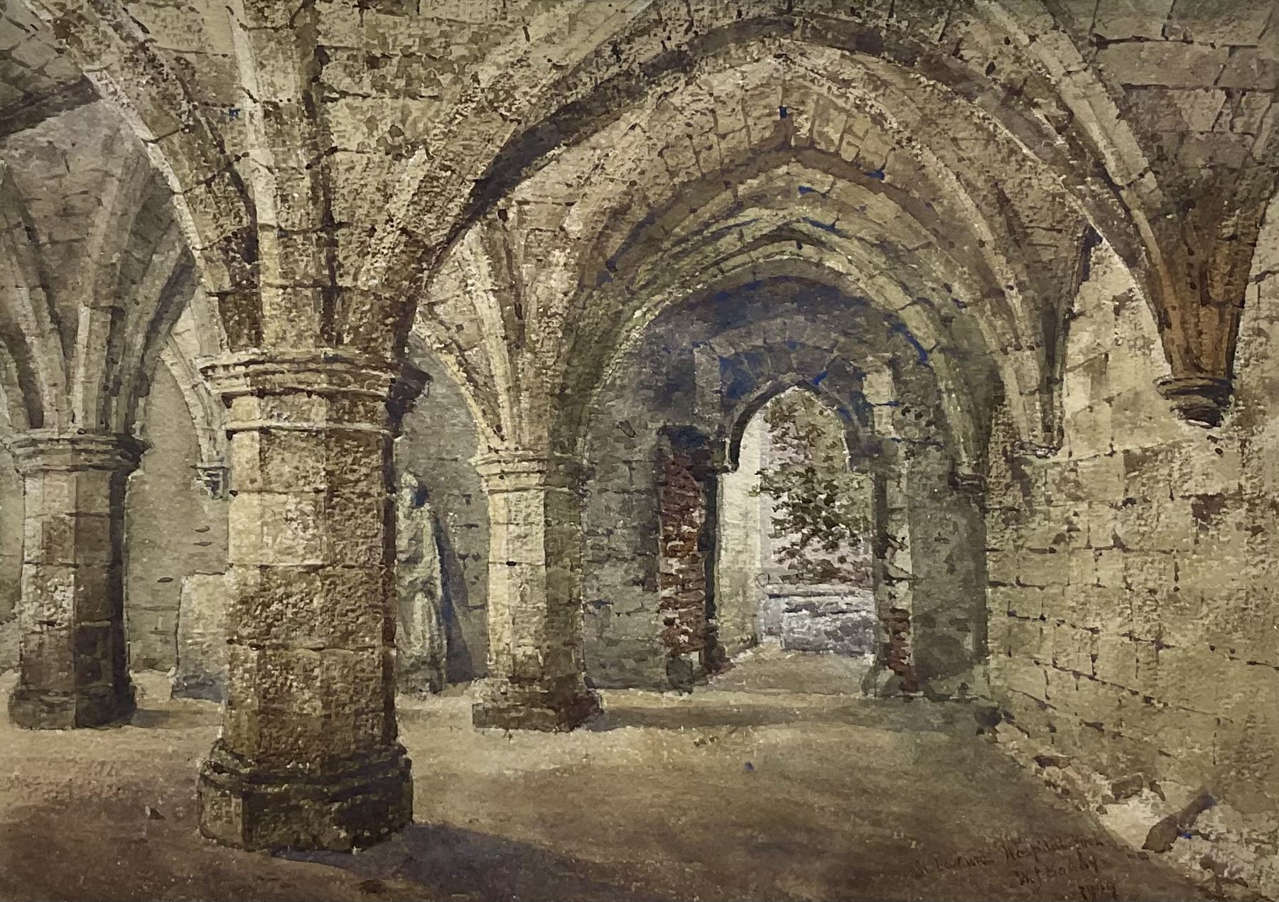 William James Boddy (British 1831-1911): 'St Leonard's Hospital - York', watercolour signed titled and dated 1909, 23cm x 33cm 
Provenance: private collection, purchased David Duggleby Ltd 7th December 2015 Lot 31