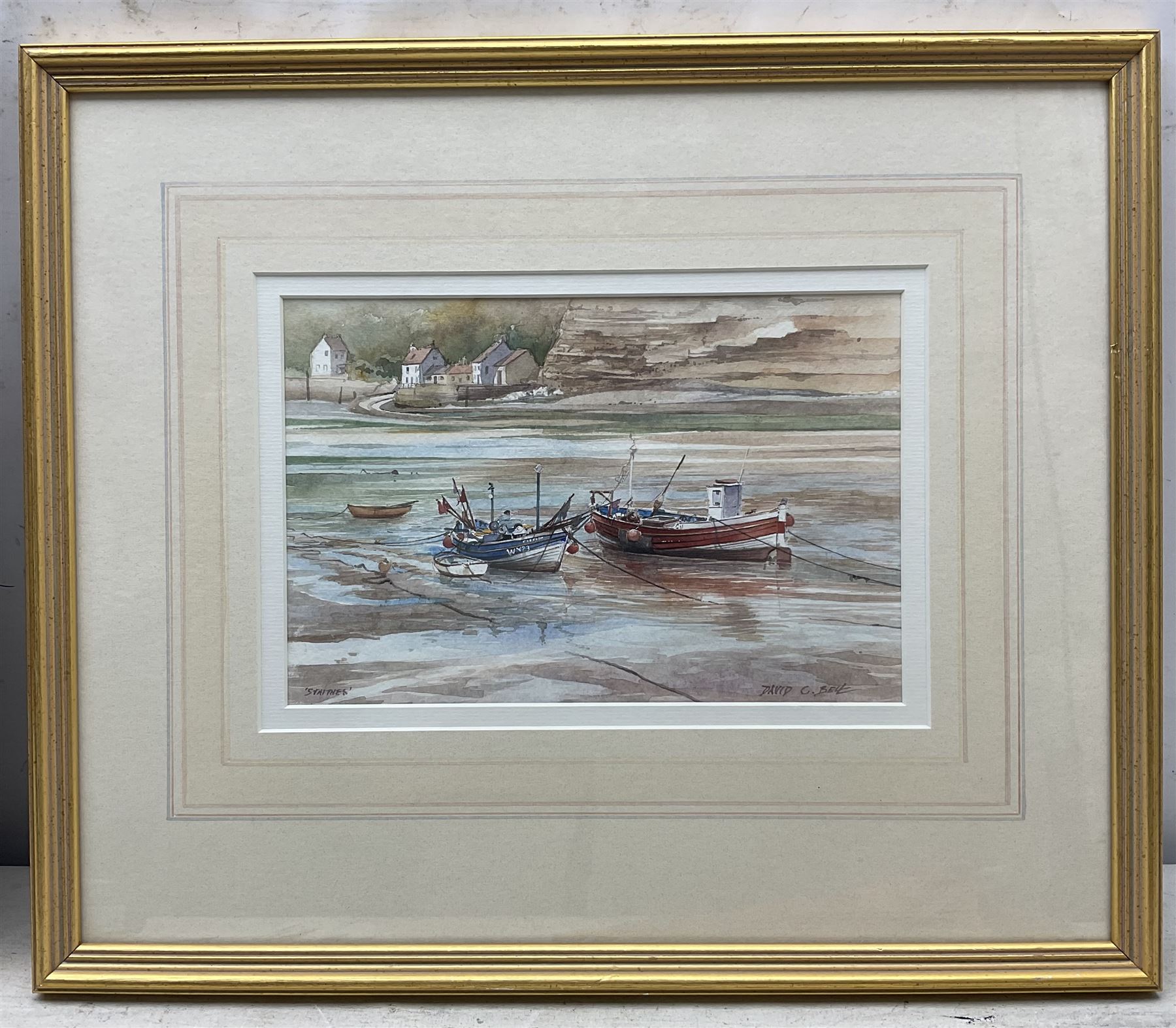 David C Bell (British 1950-): 'Staithes', two watercolours signed and titled, 22cm x 18cm and 17cm x 26cm (2)