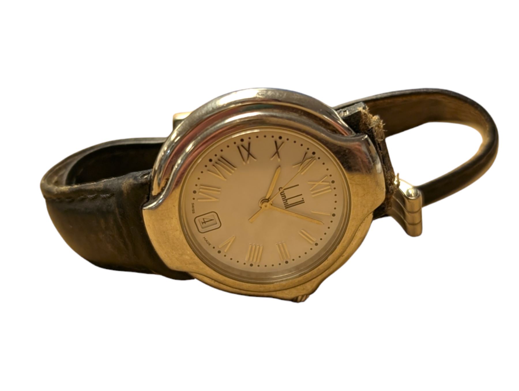 Gentlemans Dunhill wristwatch, on leather strap