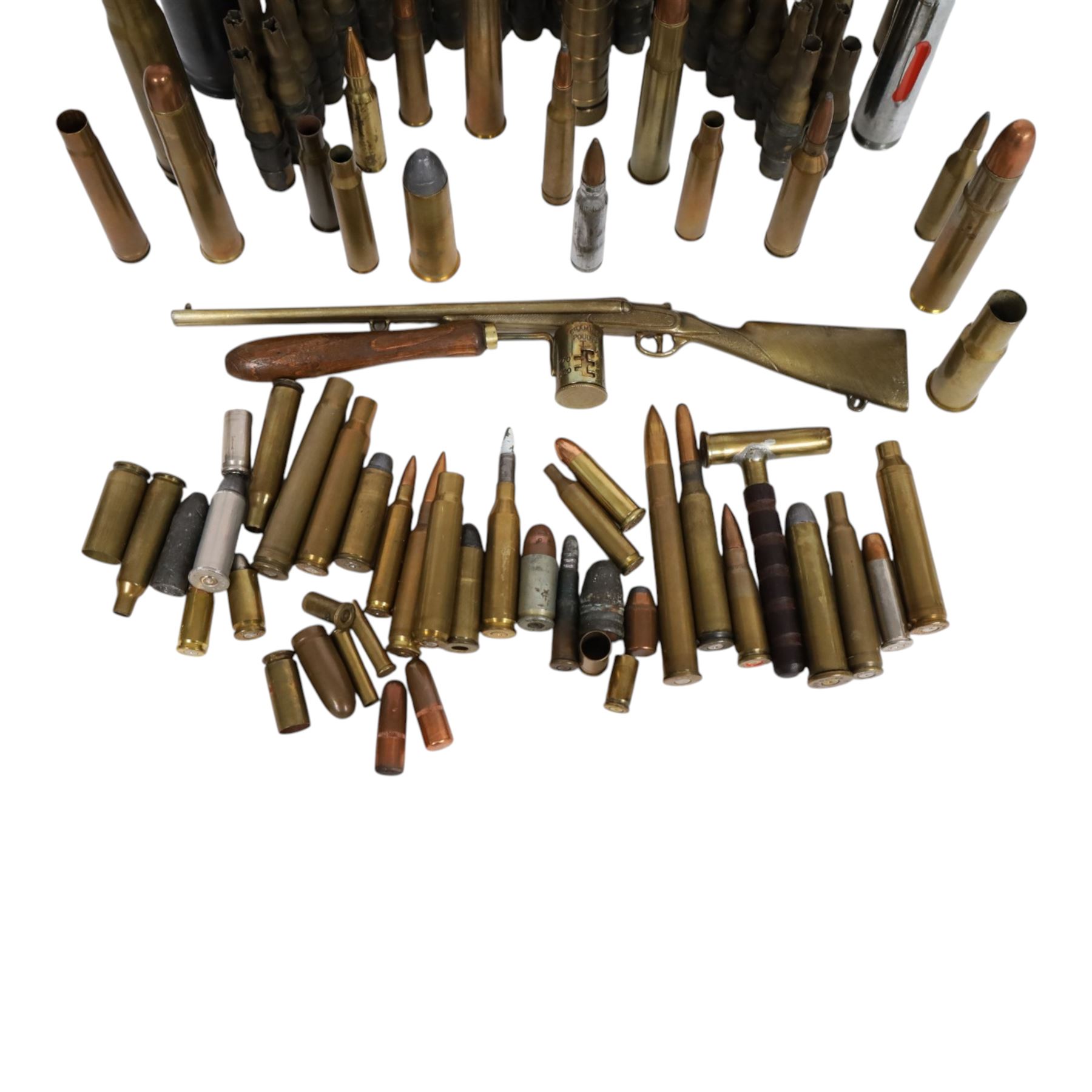 Collection of inert shells and cases, including 20mm BBC 1941,  27-145-DM1001 etc