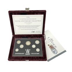 The Royal Mint United Kingdom 1996 silver proof anniversary coin collection, No. 2521, cased with certificate 