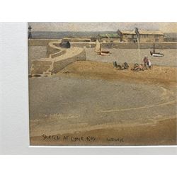 Walter Ernest Spradbery (British 1889-1969): Lyme Bay Devon for London & South Western Railway, watercolour signed and titled 26cm x 43cm