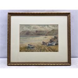 Frank Rousse (British fl.1897-1917): Cobles on the Bank at Runswick Bay, watercolour signed 25cm x 35cm 
Provenance: private collection, purchased David Duggleby Ltd 16th March 2015 Lot 67
