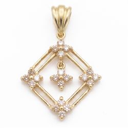 18ct gold diamond lozenge pendant, set with twenty round brilliant cut diamonds within an ...