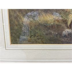 Frederick Dove Ogilvie (British 1850-1921): A Windswept Moor, watercolour signed with initials and dated 1909, 49cm x 70cm