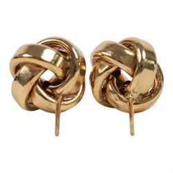 Two pairs of 9ct gold knot earrings, stamped 375