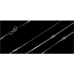  Two 9ct gold chain bracelets each set with a single diamond and a 9ct gold chain necklace 4gm  