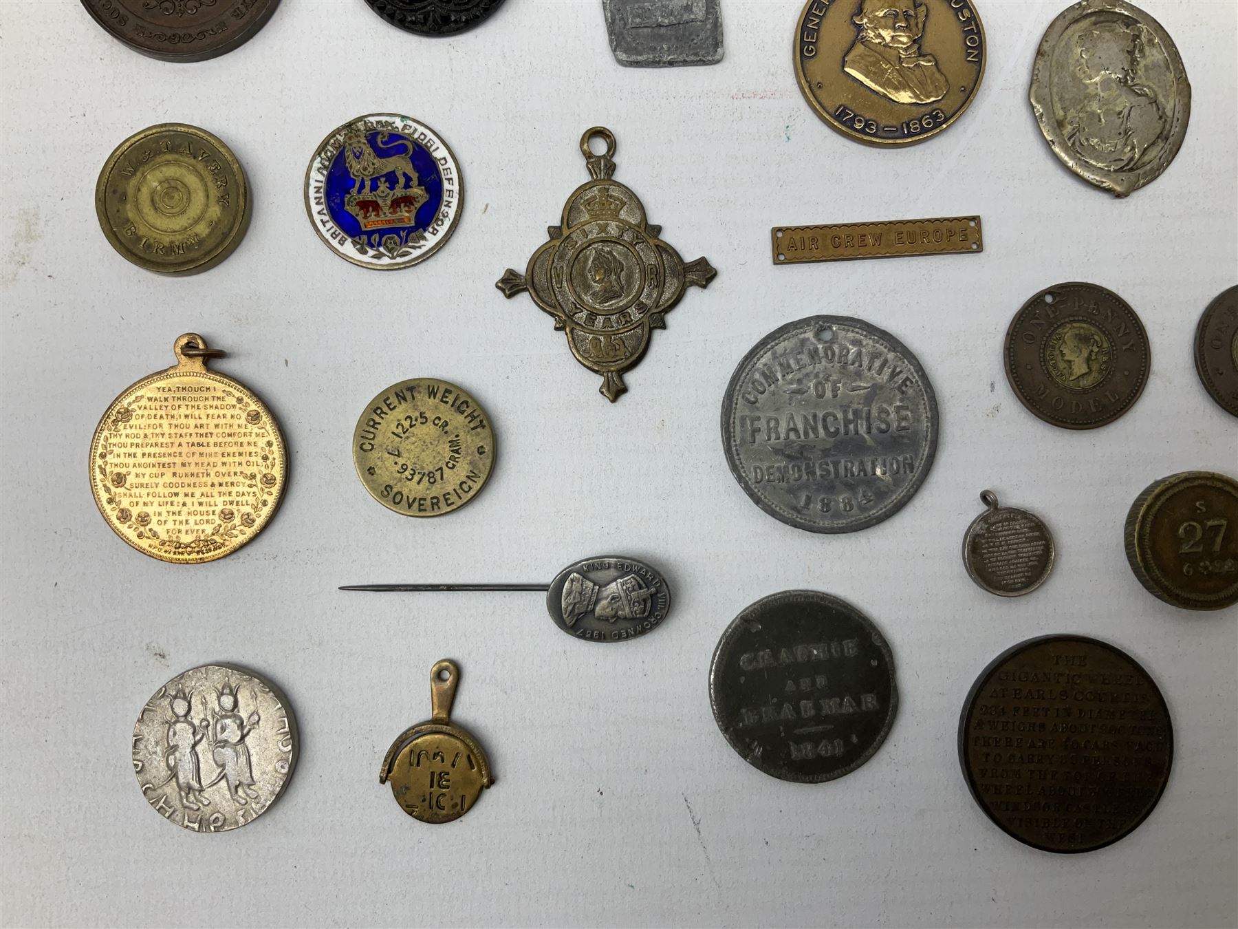 Para-numismatic and miscellaneous items, including enamelled coins, coin weights, model/toy coinage, gaming token, Indian temple tokens etc