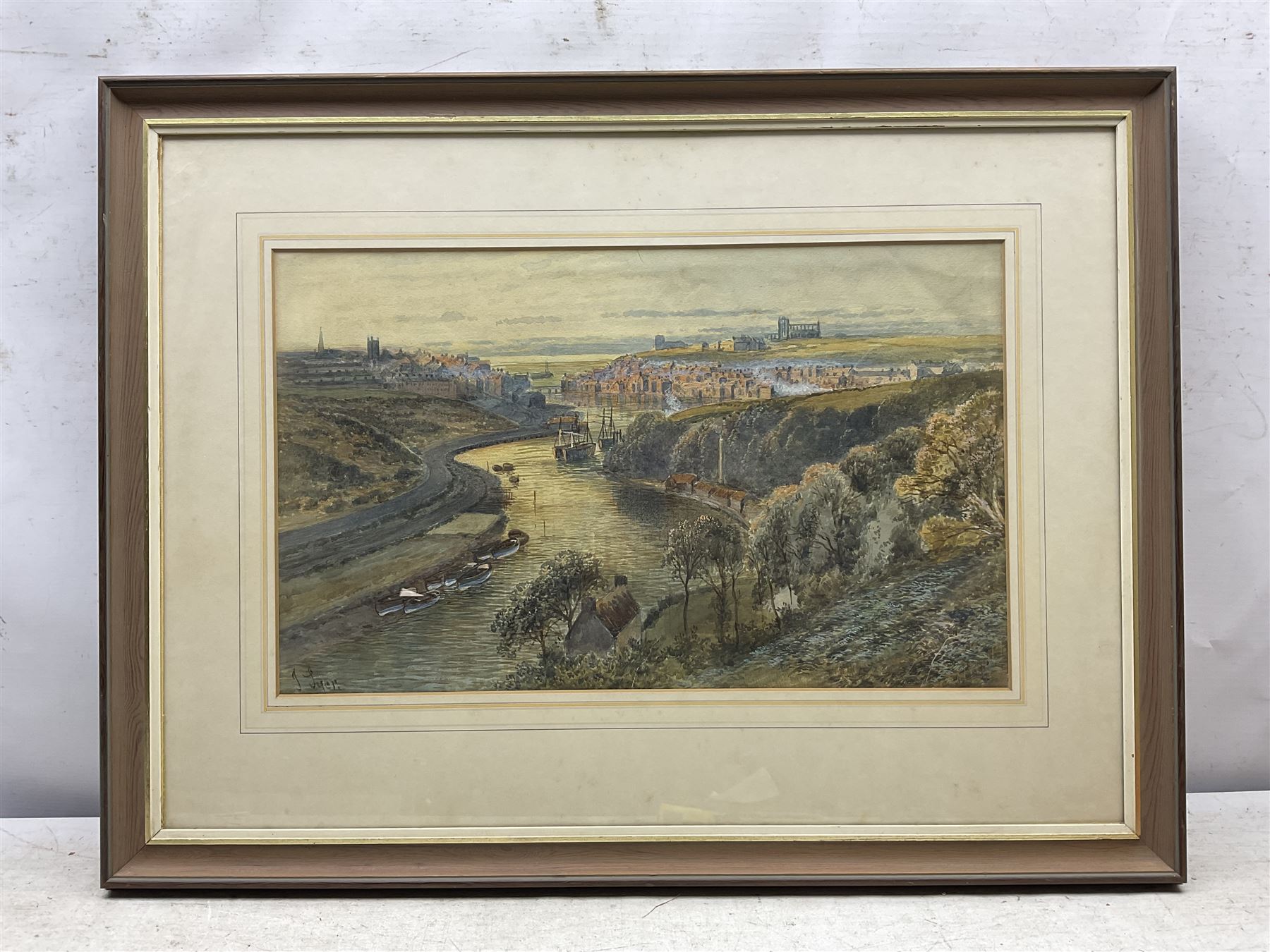 John C Syer (British 1844-1912): View Towards Whitby Abbey, watercolour signed 30cm x 48cm 