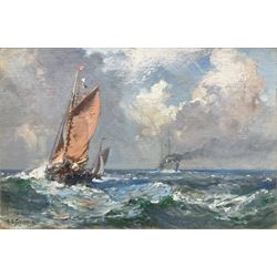 Bernard Finegan Gribble (British 1873-1962): 'Off the North Foreland', oil on board signed, titled on the mount 20cm x 30cm