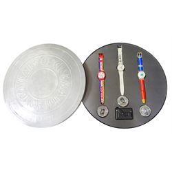 Swatch 100 years of Cinema three quartz wristwatches, each watch with mini film by Robert ...