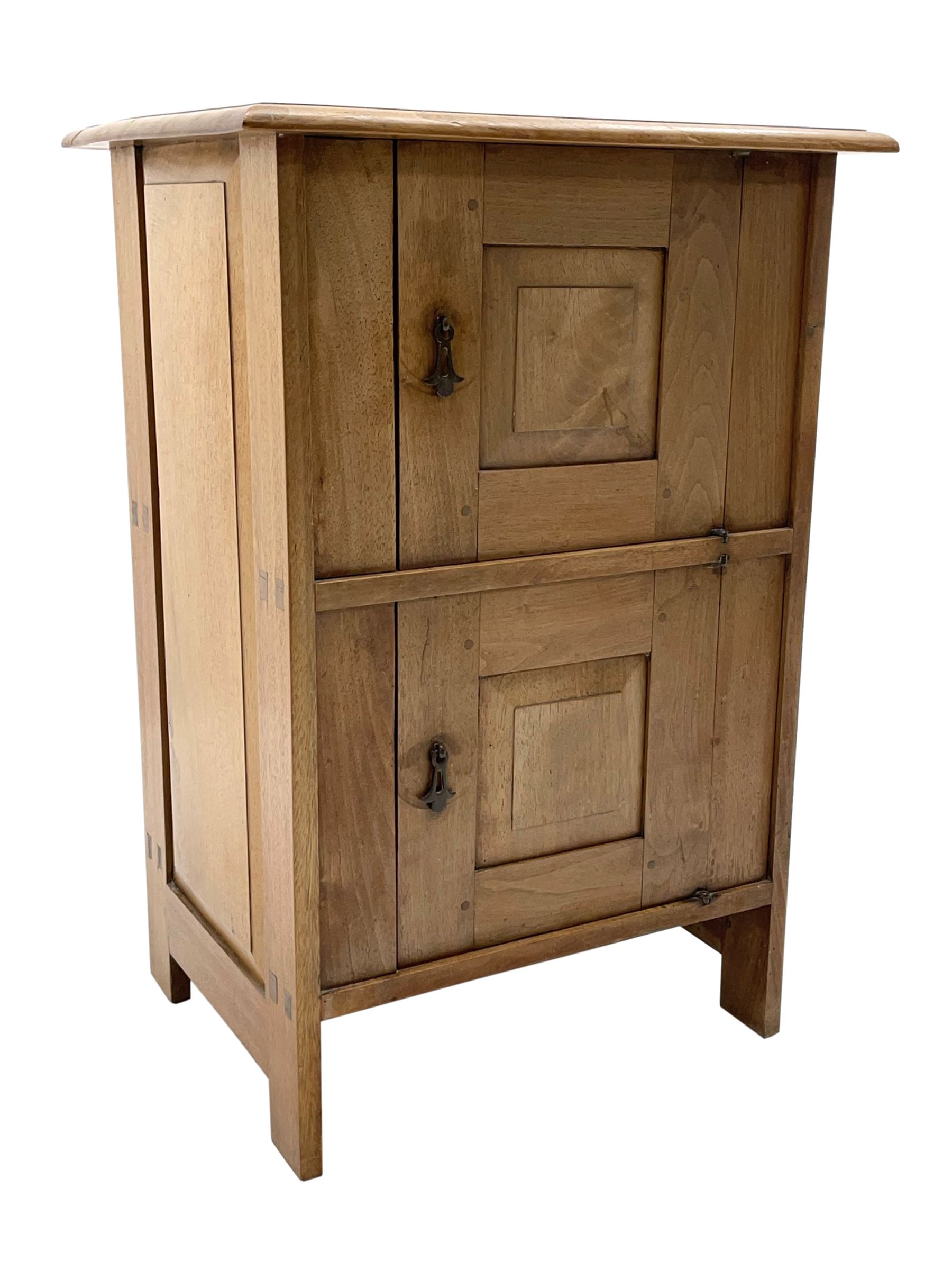 Ernest Gimson (1864-1919) - circa. 1904-1910, Arts & Crafts chestnut wood cabinet, visible wedged tenon joints, enclosed by two fielded panelled doors fitted with brass droplet handles, panelled sides and back, stile supports
Provenance: The vendor is a relative of Benjamin Fletcher who was headmaster of Leicester School of Art in the early 1900s. He was associated with Gimson and involved in setting up the Dryad company. 

The cabinet was acquired by Fletcher during his time in Daneway, Sapperton where Gimson had workshops. The cabinet stayed in the family and has been passed down to the current vendor.