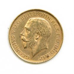 King George V 1927 gold full sovereign c