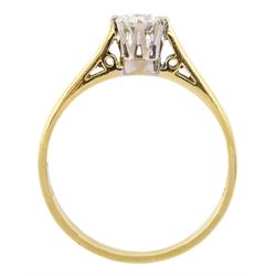 18ct gold single stone round brilliant cut diamond ring, London 1982, diamond approx 0.45 carat