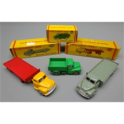  Three Dublo Dinky commercial vehicles : Austin Lorry No.64, Bedford Flat truck No.66 and Bedford Articulated Flat truck No.72, all boxed but No.72 box in poor condition  