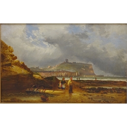  Scarborough from Cornelian Bay, oil on canvas signed and dated 1845 by Ralph Reuben Stubbs (British 1824-1879) 22cm x 34cm  