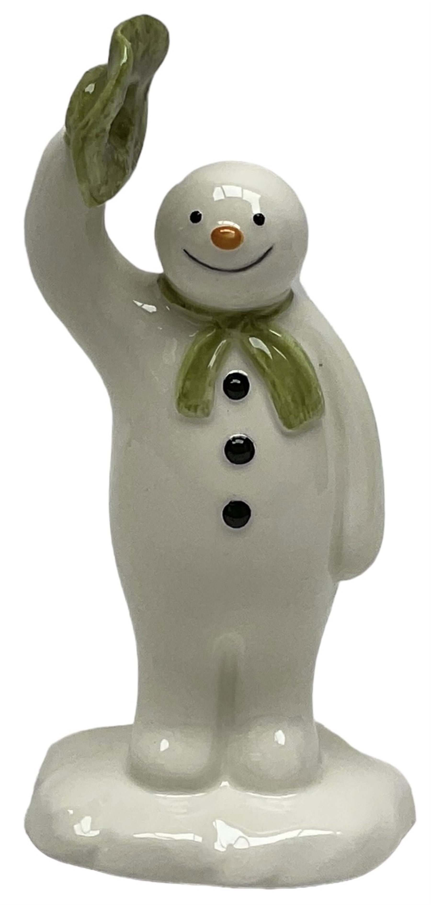 Two Beswick figures, composing The Snowman and Father Christmas, together with Border Fine Arts Enamel dish depicting a scene from The Snowman A3995, all in original boxes 