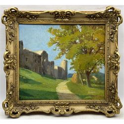 William Miller Frazer RSA (Scottish 1864-1961): Sunlight on a Castle Ruin, oil on panel signed and dated '30, 38cm x 43cm