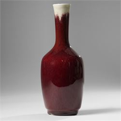 Chinese sang de boeuf bottle vase, H21cm