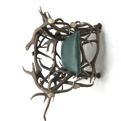 Red Deer Antler armchair,  constructed from entwined Antlers, over a leather upholstered studwork seat, W133cm, H100cm x D115cm 