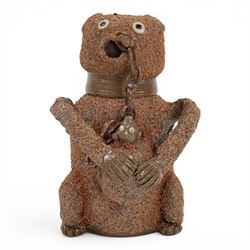 John Hudson; stoneware bear jar , in the manner of an 18th century Nottinghamshire salt gl...