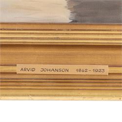 Arvid Claes William Johanson (Swedish/French 1862-1923): Sailing Boats in Serene Waters, oil on canvas signed 37cm x 57cm