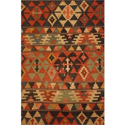  20th century Kilim rug, geometric design, multi-colour ground, 327cm x 170cm  