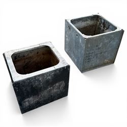 Four galvanised metal buckets/planters