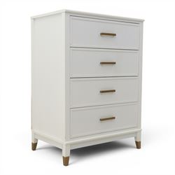 Dorel Home - Modern chest of drawer, white painted rectangular top above, four drawers wit...