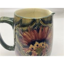 Early 20th century Moorcroft for Macintyre jug, decorated in Revived Cornflower pattern, impressed mark to base, H19cm