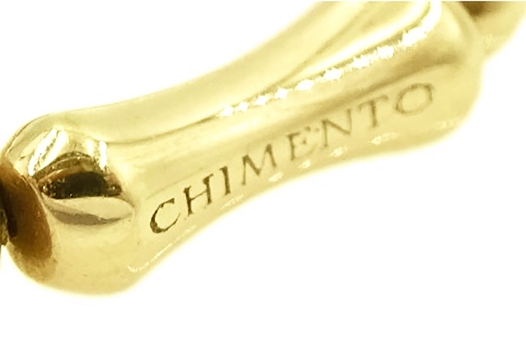 Chimento 18ct gold single stone round brilliant cut diamond bamboo ring, hallmarked