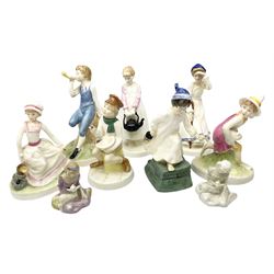 Seven Royal Doulton figures from the Nur
