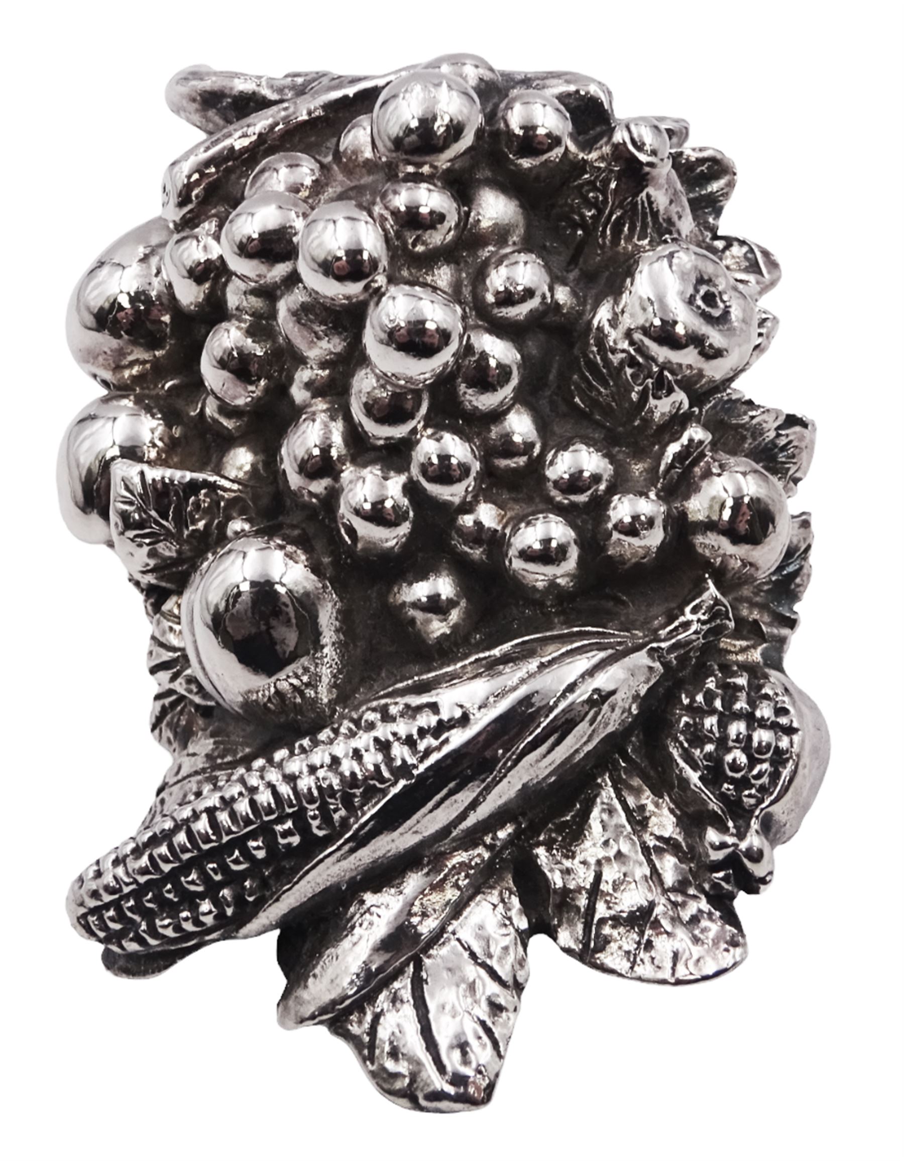 Italian Magrino silver filled model of a fruiting cornucopia, marked Magrino, W8cm