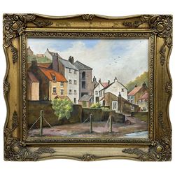 Nina Pickup (British 1947-): Staithes, oil on board signed 24cm x 30cm; English School (contemporary): Staithes, watercolour indistinctly signed 30cm x 45cm (2)