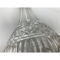 Silver mounted cut glass decanter, with stopper, hallmarked London 1940 H31cm