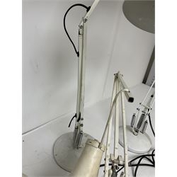 Four white angle poise lamps, including one example by Herbert Terry, tallest H84cm