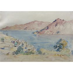 Lionel Townsend Crawshaw (Staithes Group 1864-1949): 'Piano Corsica', watercolour and pencil signed and dated 1923, titled on label verso 17cm x 24cm