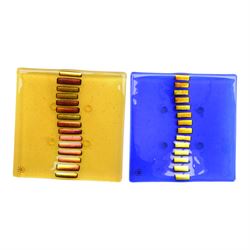 Collection of fused glass sculptures, together with Mdina and other studio glass 