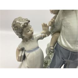 Two Lladro figures, comprising Only The Beginning, no 5547 and Back To School, no 5702, both with original boxes, largest example H25cm
