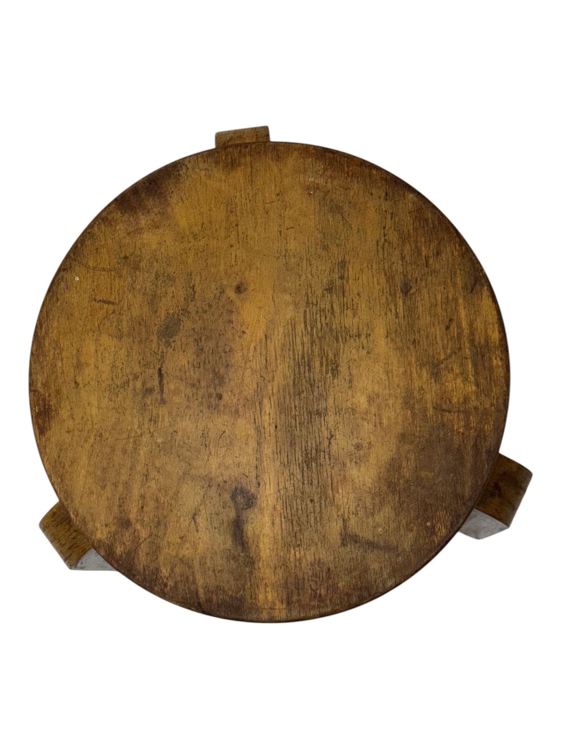 Alvar Aalto for Finmar - mid-20th century Finnish birch circular stool, the seat supported by three bentwood supports, applied label to the underside 