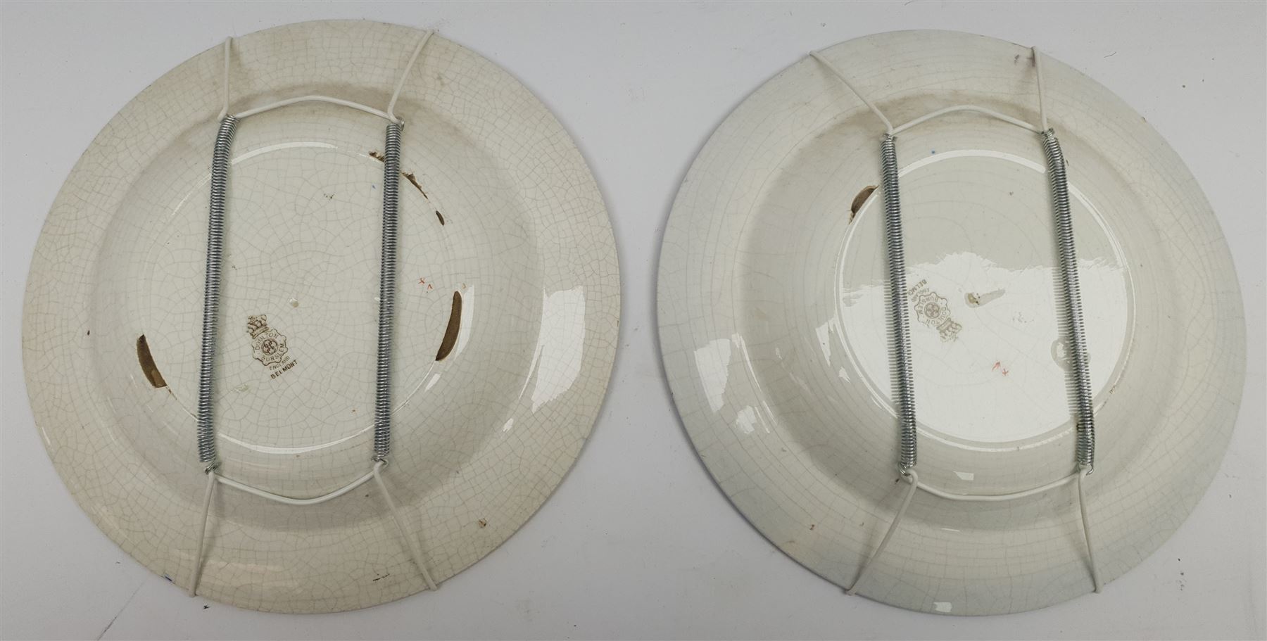 Edward King Redmore (British 1860-1941): Whitby Boats passing a Buoy, oil on canvas signed 16cm x 24cm; Low Tide and Yarmouth Sailing Boat, pair oils on Royal Doulton soup plates signed 19cm diameter (3)