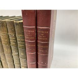 Histoire De Saint Bernard Et De Son Siecle par Le R.P. Marie-Theodore Ratisbonne. 1864 Paris. Two volumes; Nouveau Commentaire Litteral, Critique Et Theologique. 1854 Paris. Nine volumes; and Oeuvres De M. Audin. 1845/7 Paris. Eight volumes. All with leather bindings (19)