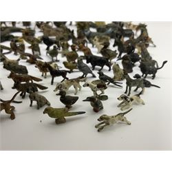 Collection of miniature cold painted bronze and similar animals, to include birds, sheep, horses etc 
