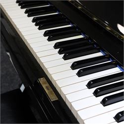 Bösendorfer model 130 upright piano, circa 1941, 88 ivory and ebonised keys within black high gloss polyester case, serial no. 26442