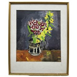 Sonia Naviasky (British 20th/21st century): Still Life of Flowers in an Ornate Jug, watercolour unsigned 31cm x 27cm